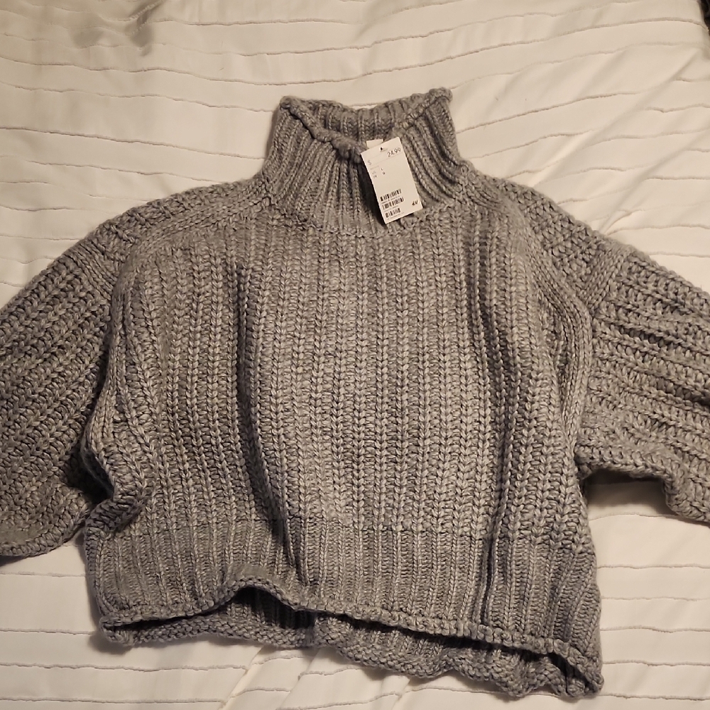 H&M Gray Knit Turtleneck Sweater